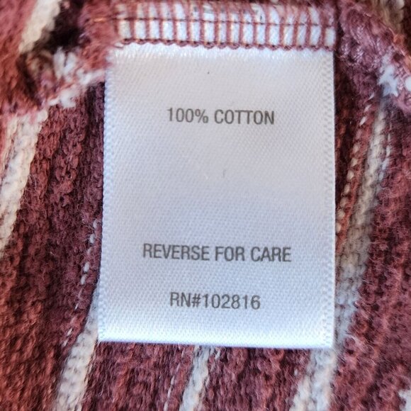 Garnet Hill Striped Maroon Gray Ribbed Knit Dress Womens XS - Picture 7 of 8